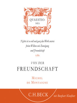 cover image of Von der Freundschaft